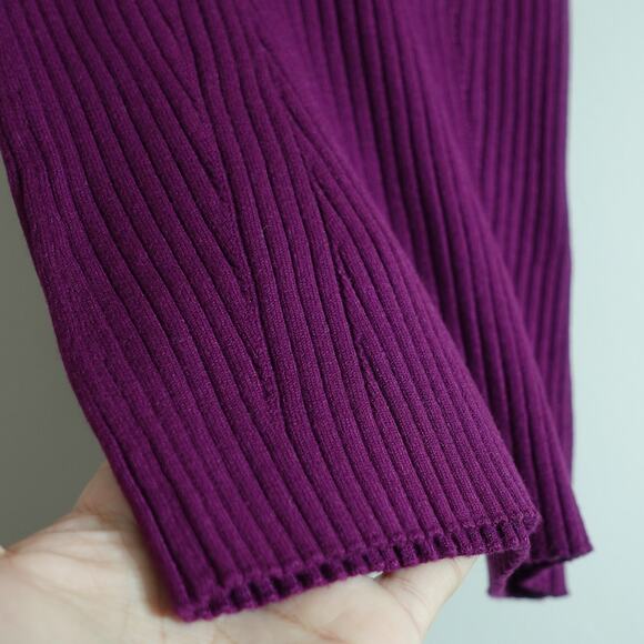 NWT Madewell Purple Stretchy Sleeveless Ribbed Mock Turtleneck Women's Size XS - Picture 2 of 7